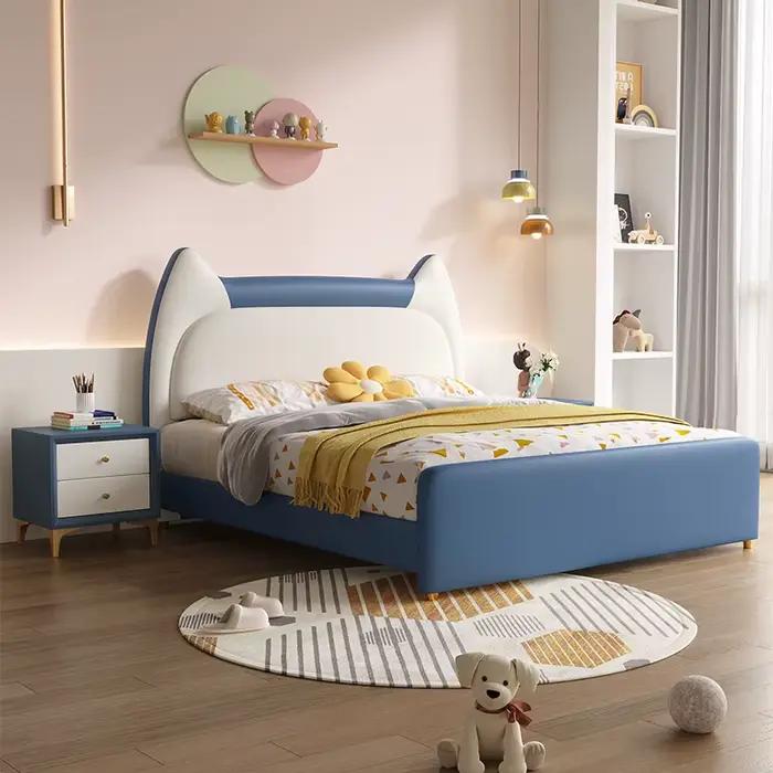 Chambre à coucher en bois de luxe de dessin animé de conception moderne avec espace de rangement pou