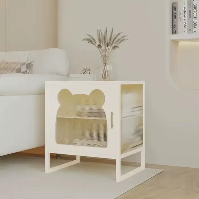 Kawaii élégant Table De chevet français nordique moderne pieds en métal Table De chevet éclétique à 