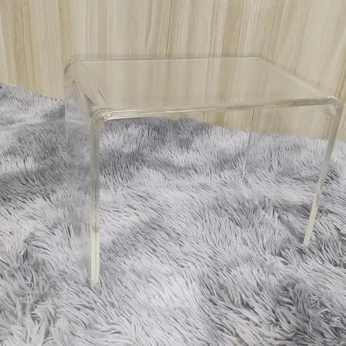 Meubles de maison simples et modernes, repose-pieds en acrylique translucide en forme de U, tabouret