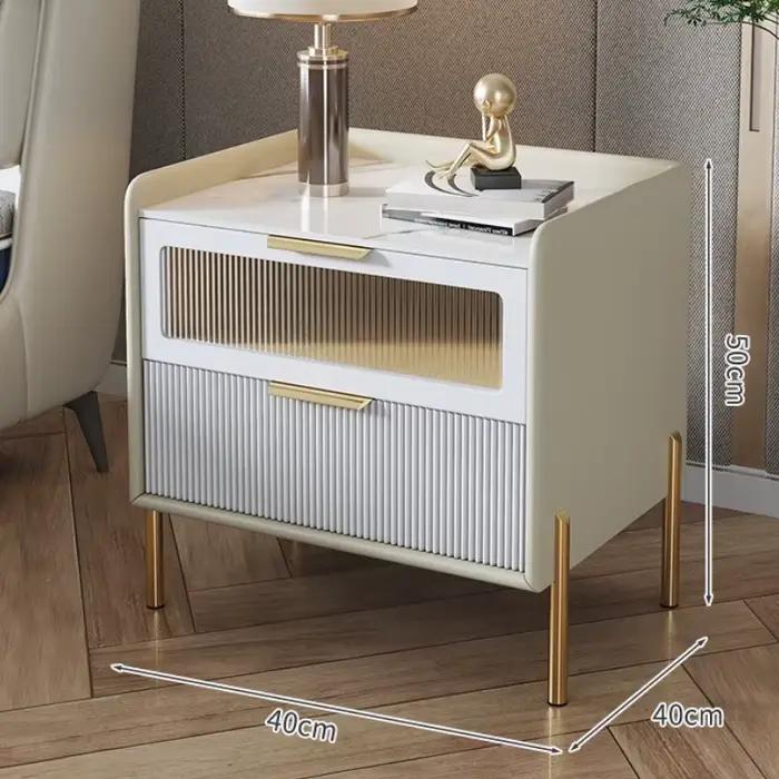 Table de chevet, luxe léger moderne, rangement Simple italien en bois massif, lit Ultra-étroit en cu