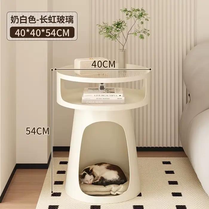 Table de chevet de Style rétro français, Table d'appoint pour lit de chat, Tables basses de couleur 