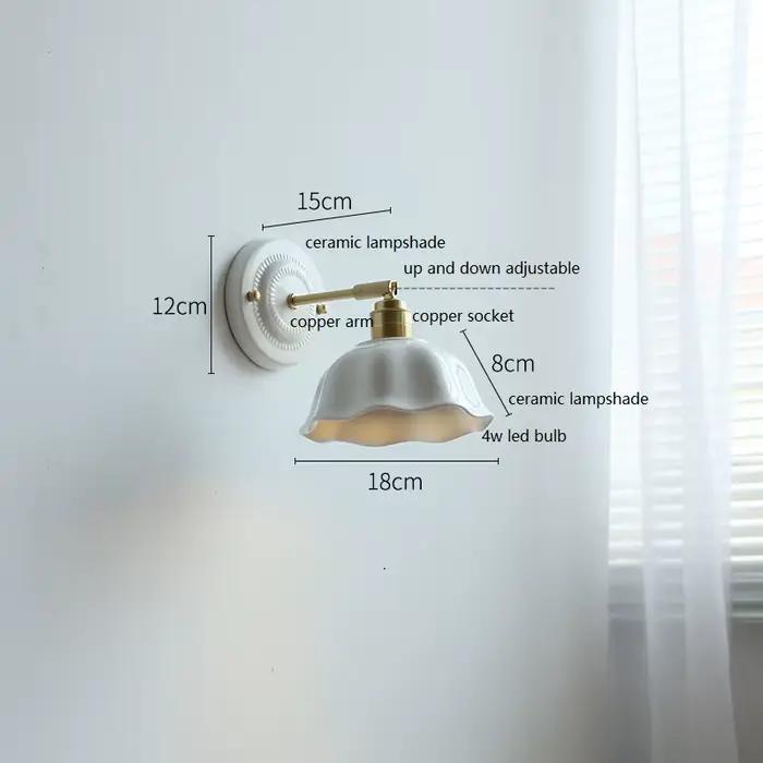 Applique murale LED en céramique moderne, style crème luxueux, pour chambre à coucher, chevet, salle
