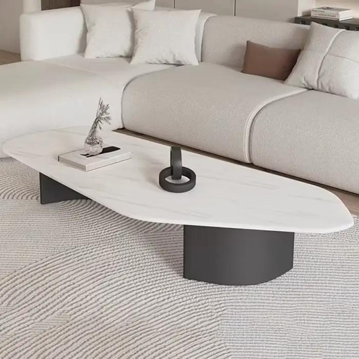 Table basse au Design moderne, basse et irrégulière, en marbre, nordique, pour hôtel, appartement, M