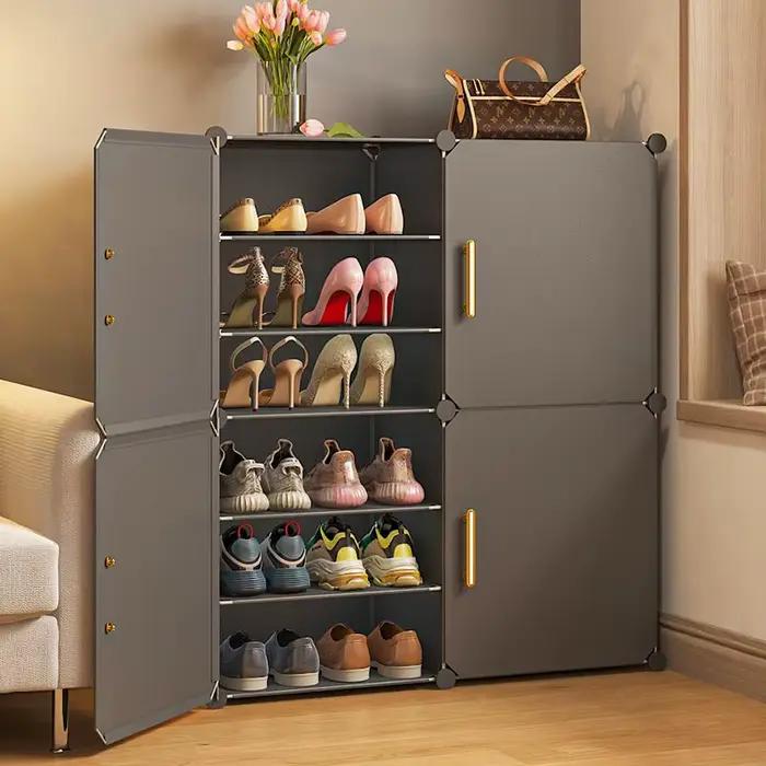 Armoires pliantes modernes de couloir de salon à la maison étagère de rangement de chaussures multic