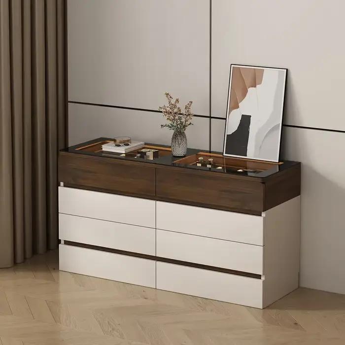 Coiffeuse avec miroir, bureau de maquillage, table de toilette de luxe esthétique pour chambre à cou