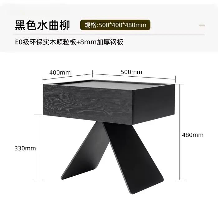 Table de chevet design nordique moderne en bois avec rangement, décoration minimaliste, esthétique c