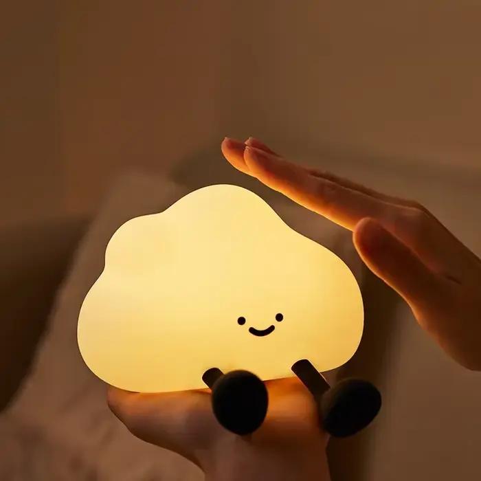 Nuage veilleuse tactile lampe de chevet décoration de chambre USB Rechargeable lumière d'ambiance po