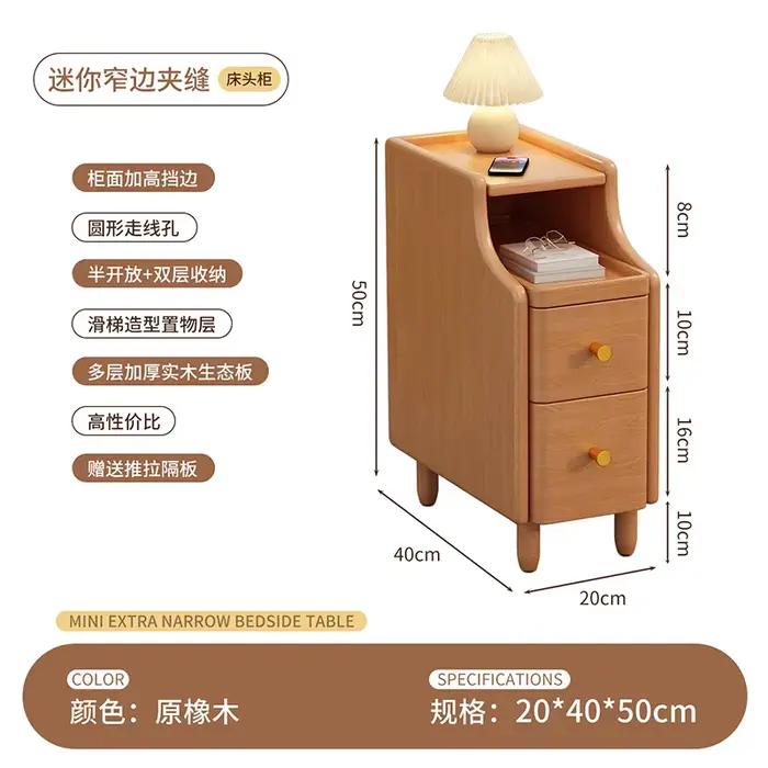Petite armoire de chevet simple et étroite pour chambre à coucher, avec rangement, 20 à 30 cm de lar