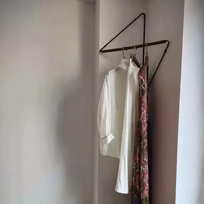 Cintre d'angle en fer forgé porte-manteau en bois créatif moderne minimaliste armoire muebles para h