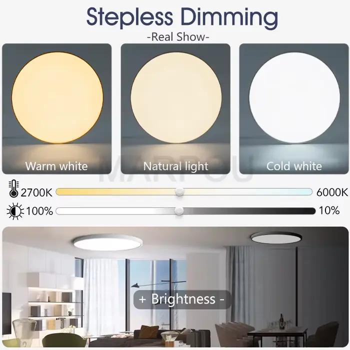MARPOU plafonnier intelligent lampe à LED pour chambre plafonniers avec télécommande lumières LED à 