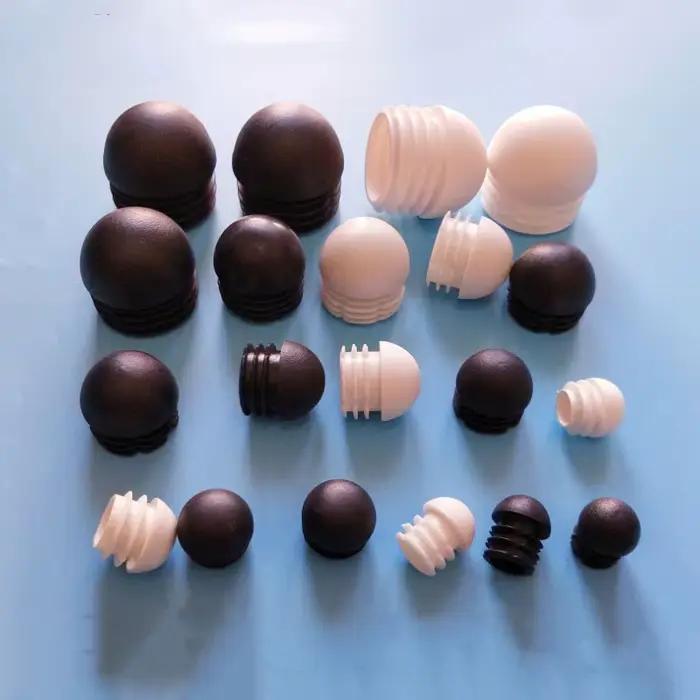 Bouchon de tuyau rond en plastique noir/blanc, Tube antidérapant pour pied de chaise, couvercle anti