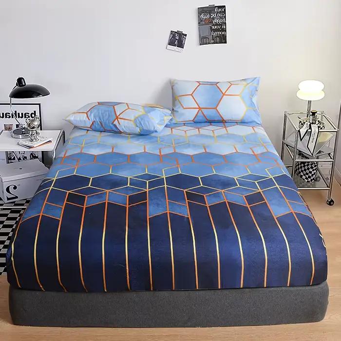 Drap-housse imprimé taille unique, linge de lit, protège-matelas super doux, sans taie d'oreiller, r