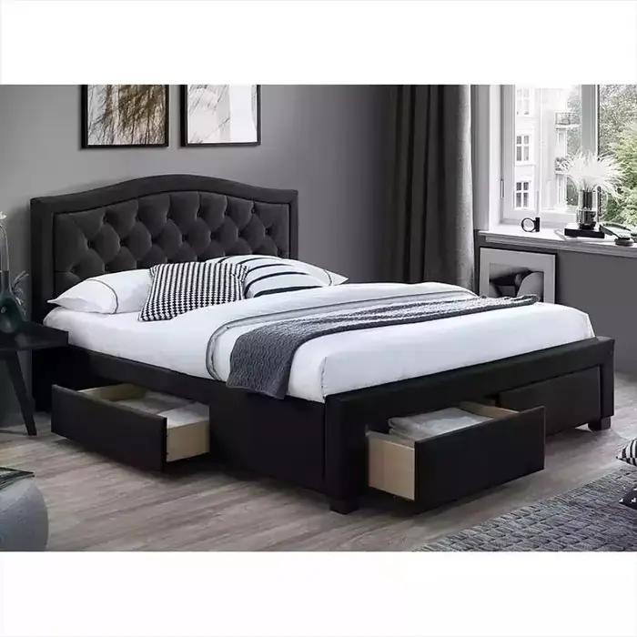 Échantillon gratuit de luxe éclairé complet Double Divan stockage moderne reine simple Double Cama m