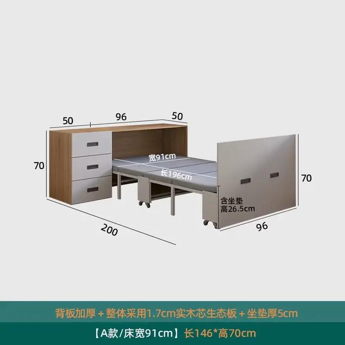 Japonais Unique lit King minimaliste esthétique organisateur lit multifonctionnel rangement Meubles 