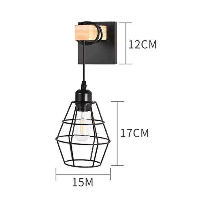Lampe de chevet nordique créative pour chambre à coucher, applique murale personnalisée en bois mass