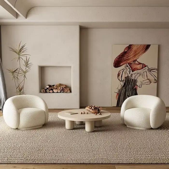 Chaises à percussion paresseuses ou chaises longues de chambre à coucher, luxe léger, design minimal