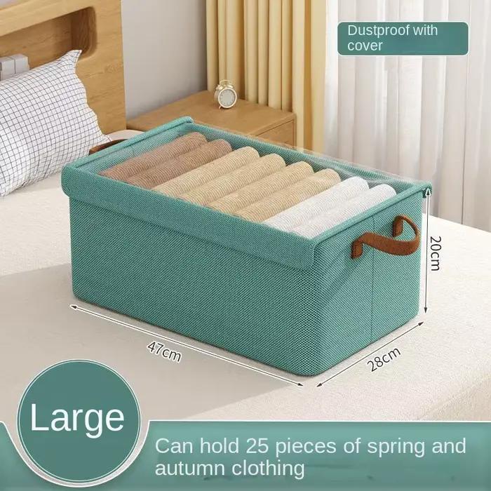 Boîte de rangement pour vêtements de grande capacité, pliable, Support de cadre en acier, Style tiro