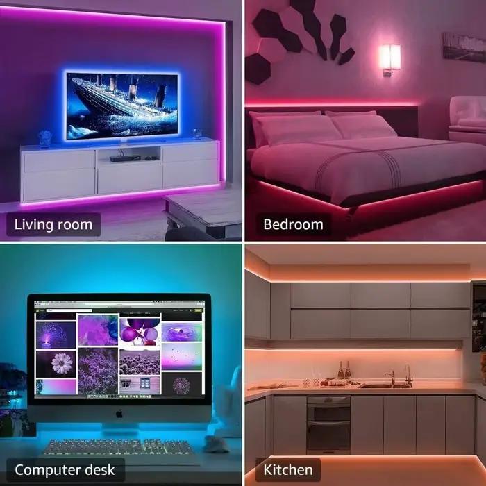 Bande lumineuse Led RGB USB 5V, 10m 20m 30m, ruban Flexible à Diode pour décoration de chambre à cou