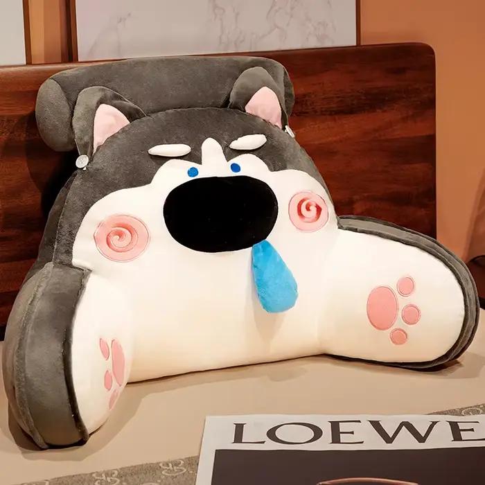 Oreiller de tête de lit multifonctionnel, dessin animé lombaire, dos de lit, sac souple, oreiller de