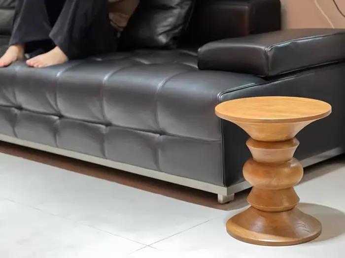 Repose-pieds rond en bois de frêne, tabouret bas, banc à chaussures, petit tabouret de salon