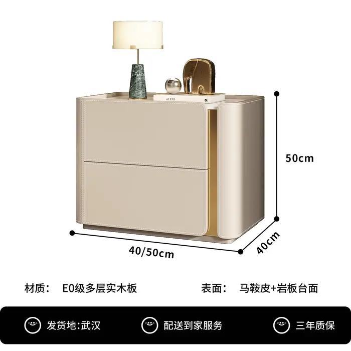 Table de chevet compacte avec tiroirs, style crème, petite et mignonne, de qualité supérieure, avec 