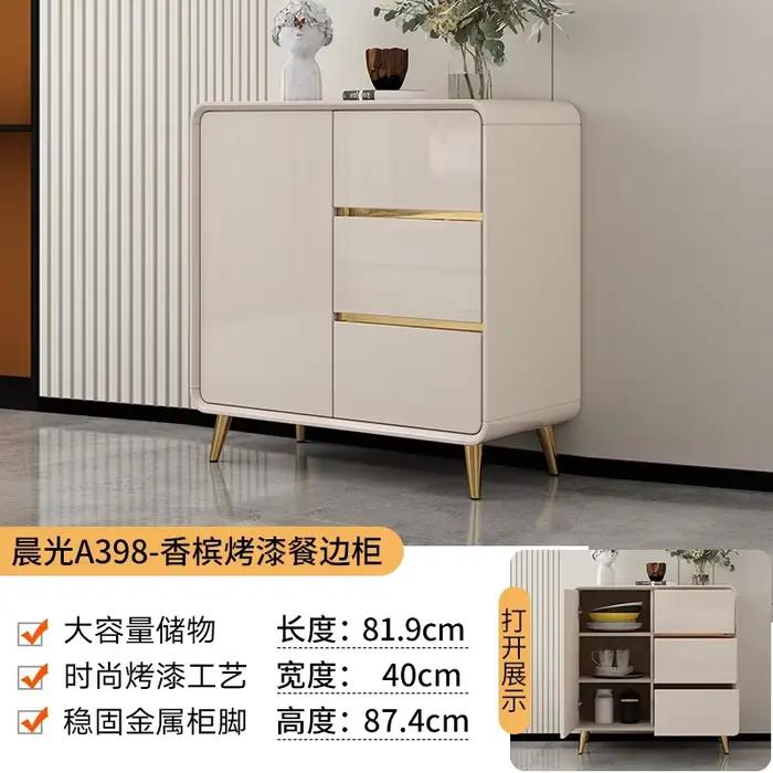 Commode de chambre créative et glamour style crème pour une esthétique de chambre à coucher