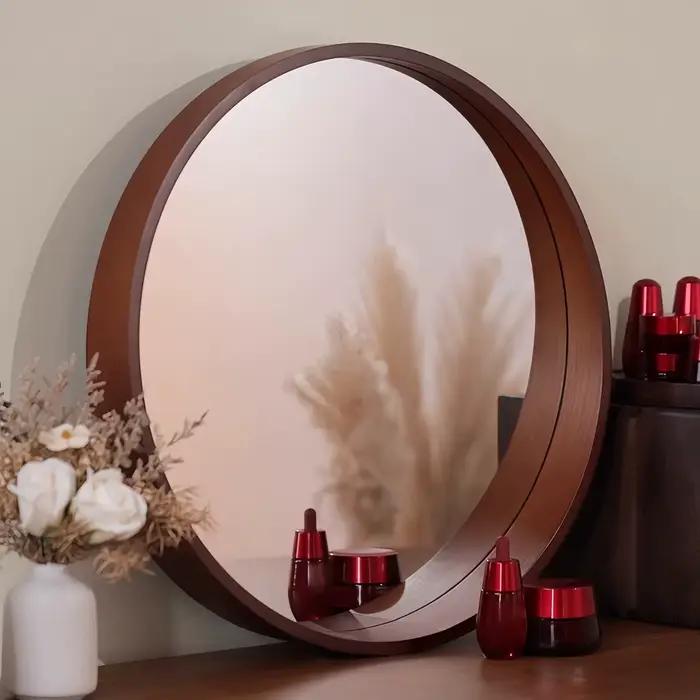 Miroir de maquillage mural - Miroir décoratif mural 50 cm x 50 cm, miroir mural irrégulier avec cadr