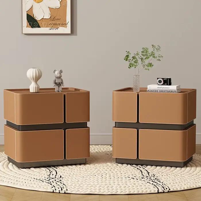2 ensembles de tables de chevet de style italien, tiroirs modernes de luxe, rangement, table de chev