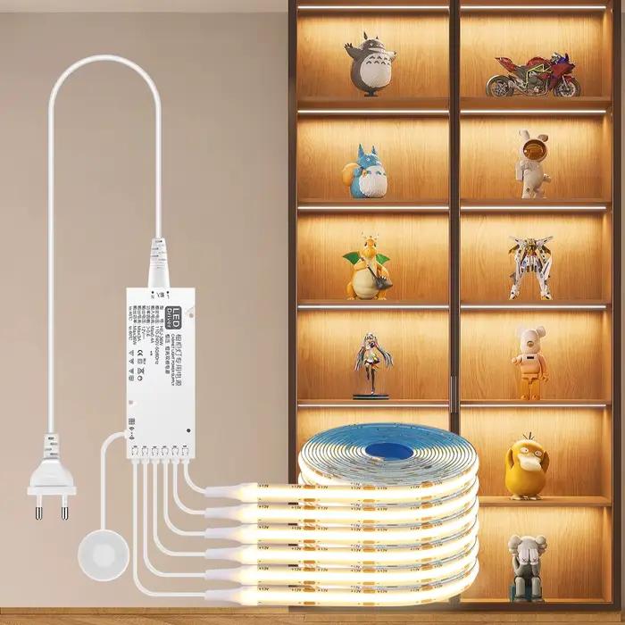 Bande LED COB en bois pénétrable intelligente, 320 diodes/m, lumières parallèles blanches chaudes/ne