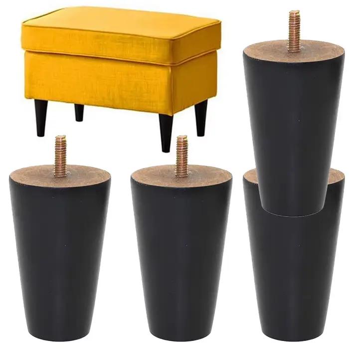 Noir rond en bois massif canapé chaise pouf causeuse Table commode armoire meubles jambes meubles en