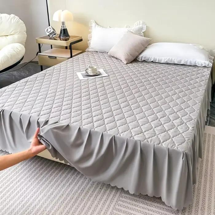 Jupe de lit imperméable matelassée, couvre-lit doux et respirant, housse de protection de lit Durabl