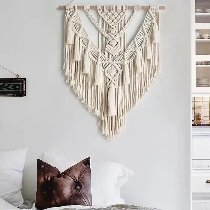 Macramé tissé tenture murale Boho maison Chic bohème géométrique Art décor beau appartement dortoir 