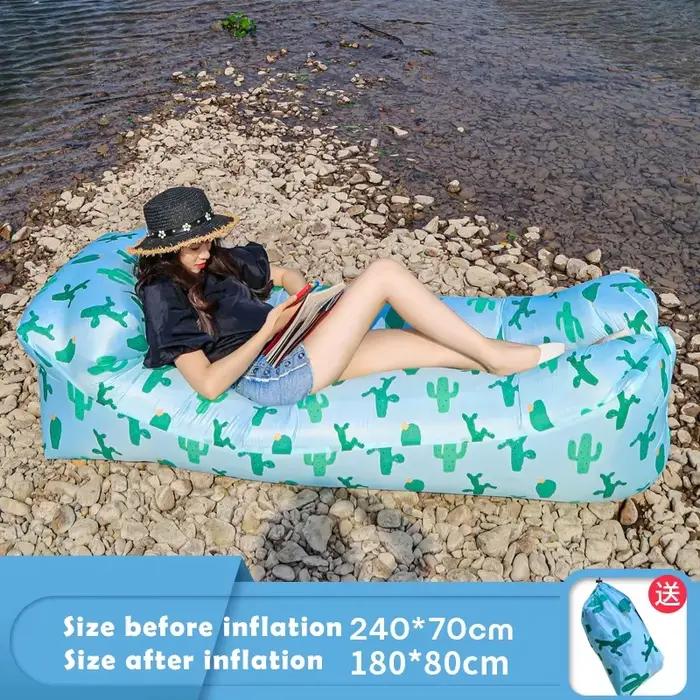 Canapé-lit gonflable de bonne qualité, 240x70cm, sac de couchage de plage