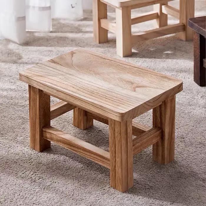 Petit tabouret en bois massif minimaliste moderne, banc pour enfants, chaussures de salon pour adult