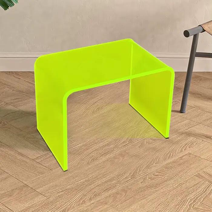 Meubles de maison simples et modernes, repose-pieds en acrylique translucide en forme de U, tabouret