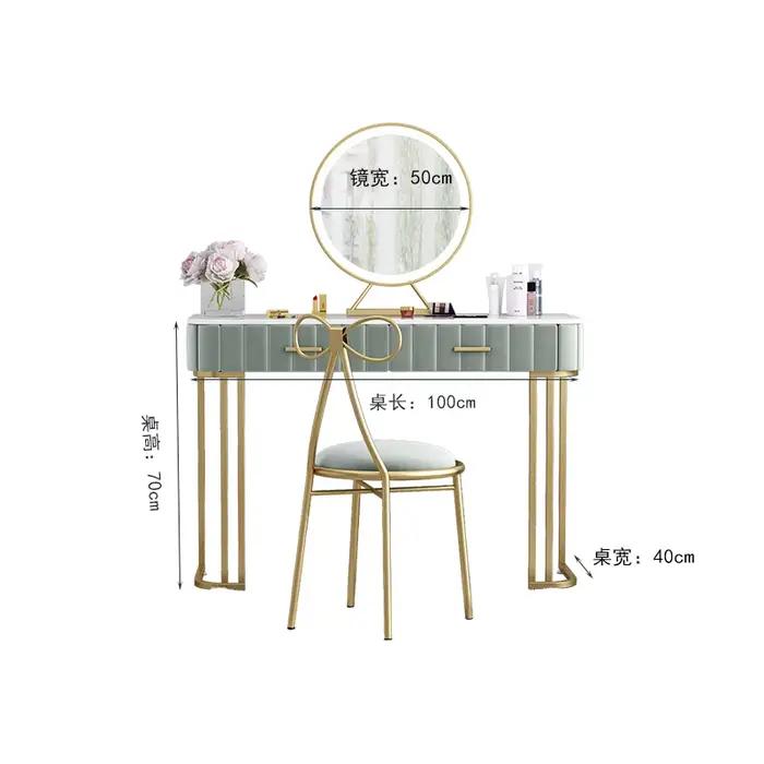 Coiffeuse nordique en marbre, support de parfum, miroir de princesse, organisateur de maquillage, me