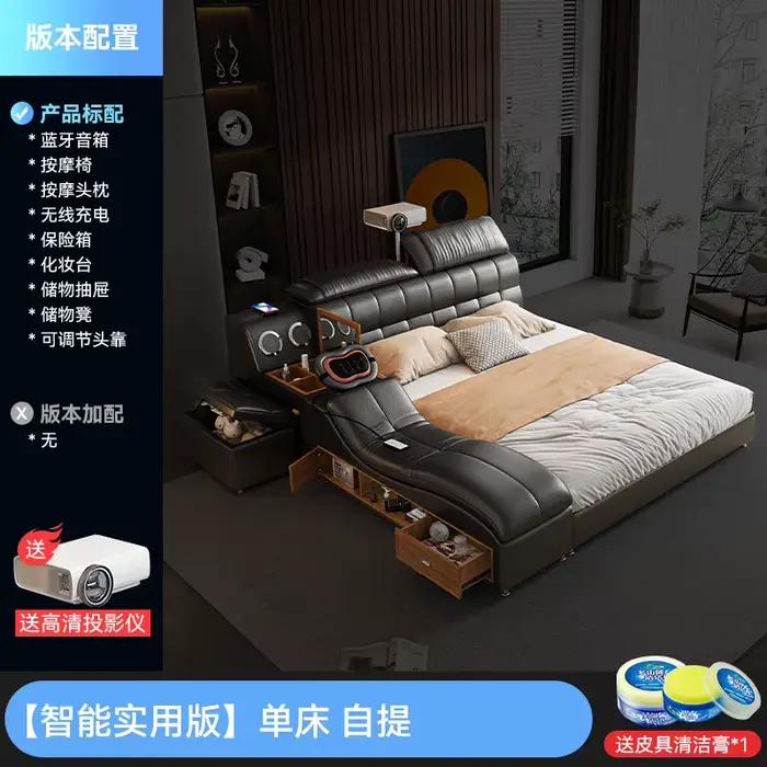 Lit unique pour chambre à coucher, coiffeuse de luxe multifonctionnelle avec espace de rangement, Ca