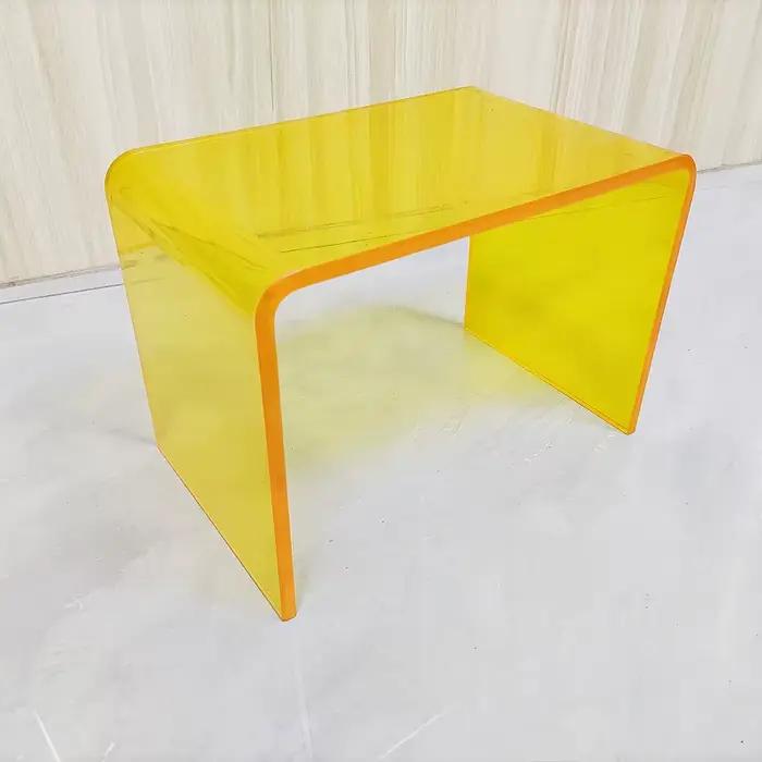 Meubles de maison simples et modernes, repose-pieds en acrylique translucide en forme de U, tabouret