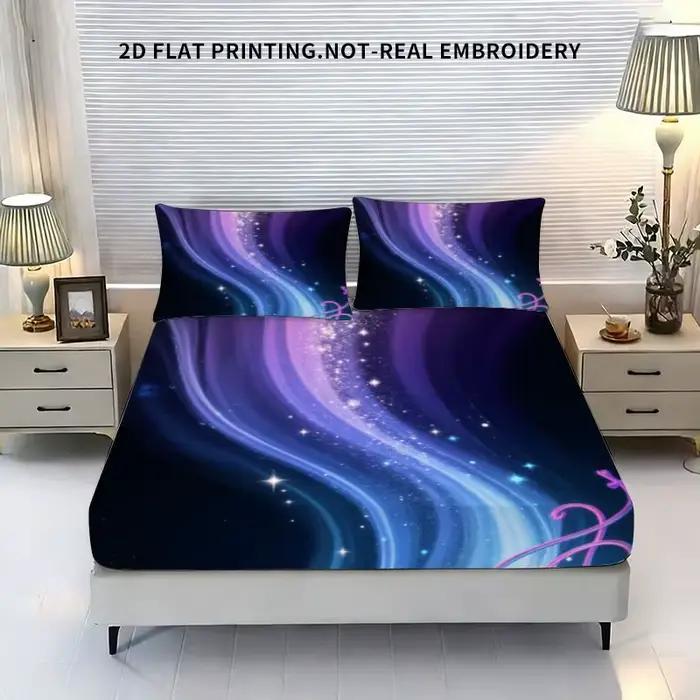 Ensemble de literie avec matelas amovible et deux taies d'oreiller, motif artistique éclairant, desi