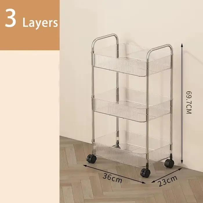 Étagère mobile à roulettes, chariot de rangement multi-niveaux pour la maison, pour collations, cosm