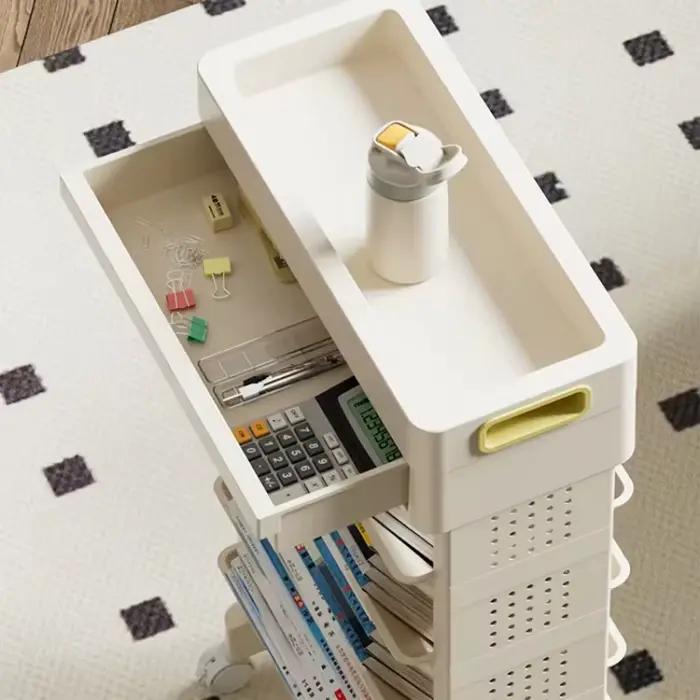 Bibliothèque Mobile à roulettes, organisateur de bureau pour étudiants, support de rangement pour li