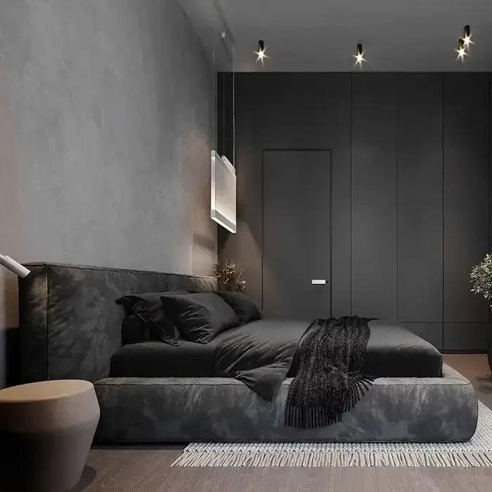 Lits modernes et uniques sous rangement, tables de nuit, cadres de lit Queen Size, tête de lit de lu