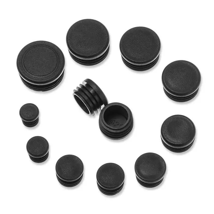 Tuyau rond enfichable en plastique noir, manchon intérieur de tuyau en acier, tête de prise, coussin