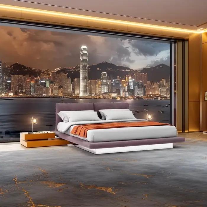 Cadre De lit King Size Premium, Design De sol, expérience De sommeil luxueuse, chambres à coucher él
