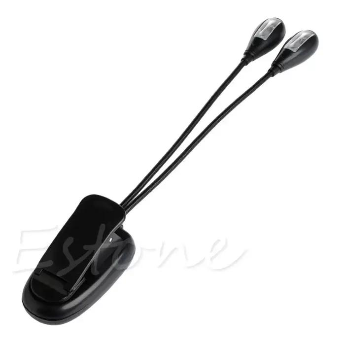 Flexible 2 Double Bras Clip Sur 4 LED 8 LED Lampe pour la Lecture de Livres Tablette Lampe Camping R