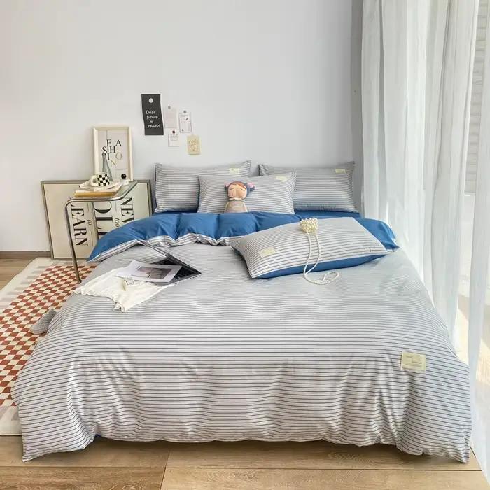 Juste de couette simple à motif à carreaux, housse de couette en duvet de lit double, housse de coue