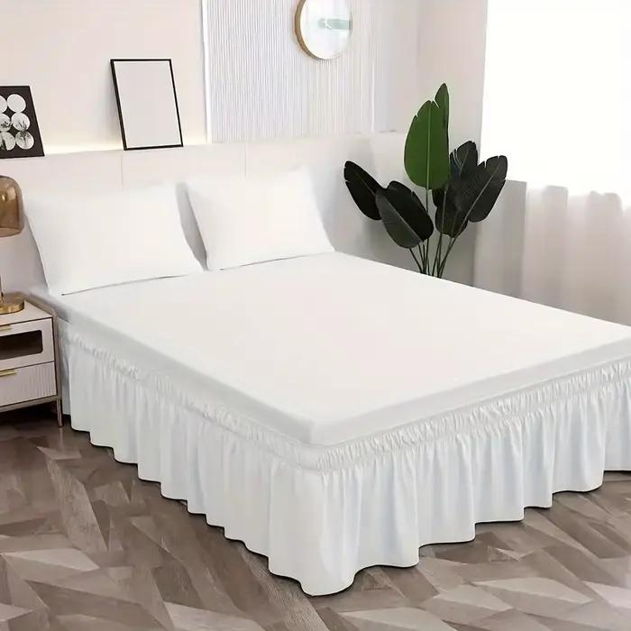 Jupe de lit respirante et anti-poussière avec bande élastique, Style contemporain, housse pour chamb