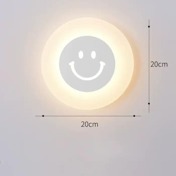 Lampe murale nuage pour chambre à coucher, lampe de chevet, dessin animé souriant, chambre d'enfant,