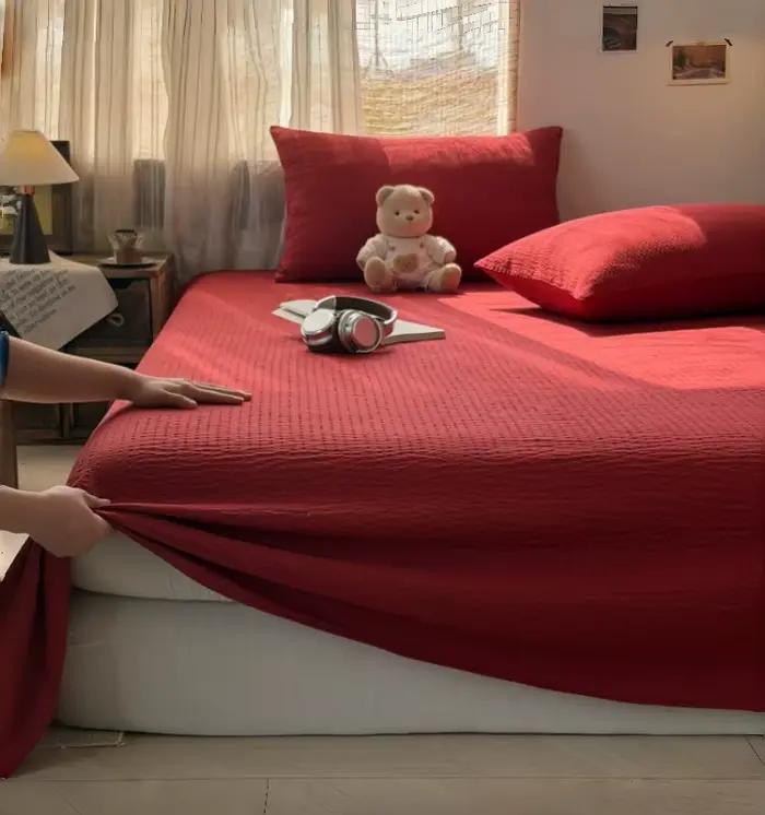 Drap plat pour lit Queen Size - Drap supérieur uni doux de couleur unie pour lit double, sans taie d