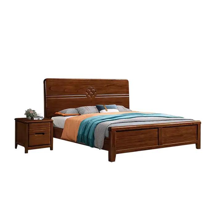 Lit Antique en bois massif, dernier cadre de lit en bois massif, design simple de haute qualité, lit